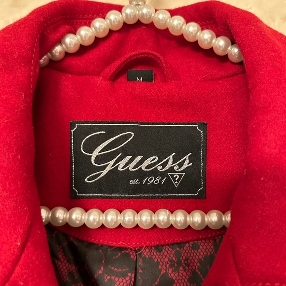 Red Guess Jacket with Black Buttons - Picture 2 of 3